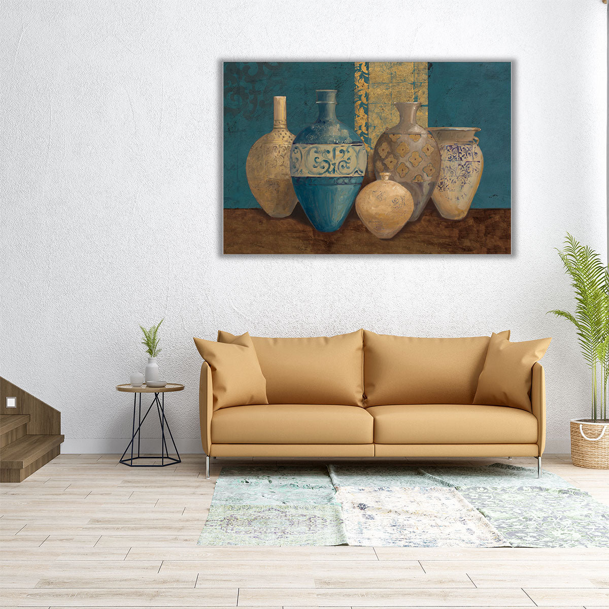 Lark Manor™ Aegean Vessels on Turquoise - Canvas Print Wall Art | Wayfair