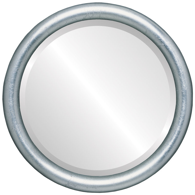 Miroir d'appoint Rowles, 15,375 po x 15,375 po, Feuille d'argent / noir antique