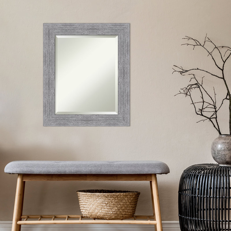 Miroir mural Turbeville, 25 po x 21 po, Gris
