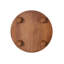 Table basse ronde cannelée avec rangement, bois de pin massif, porte coulissante, design compact, finition noyer-129227929