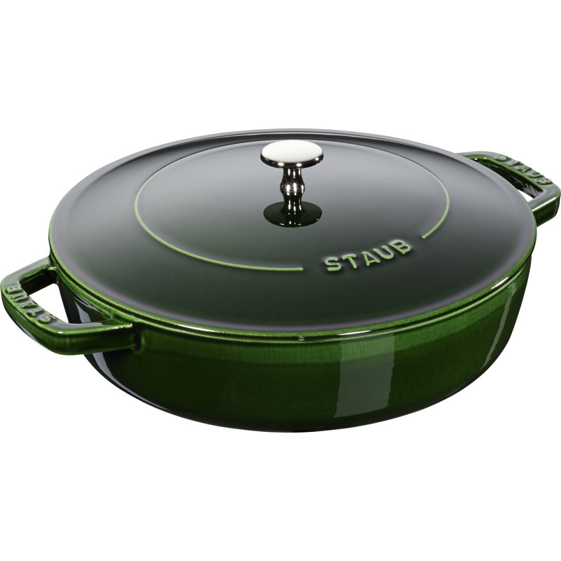 STAUB Cast Iron Round Casserole Dish, Basil , 28cm