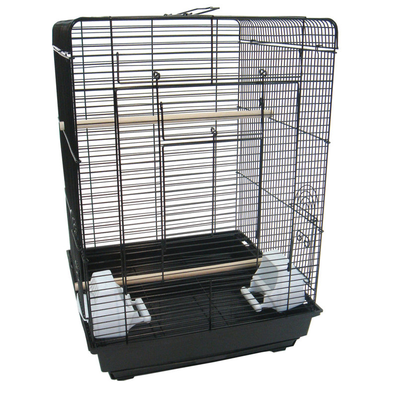 Cage à oiseau à plateau plat, Noir