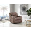Fauteuil inclinable manuel en similicuir brun