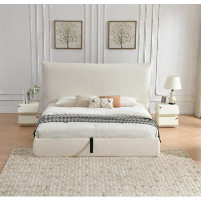 Hydraulic Lift Up Upholstered Storage Bed
