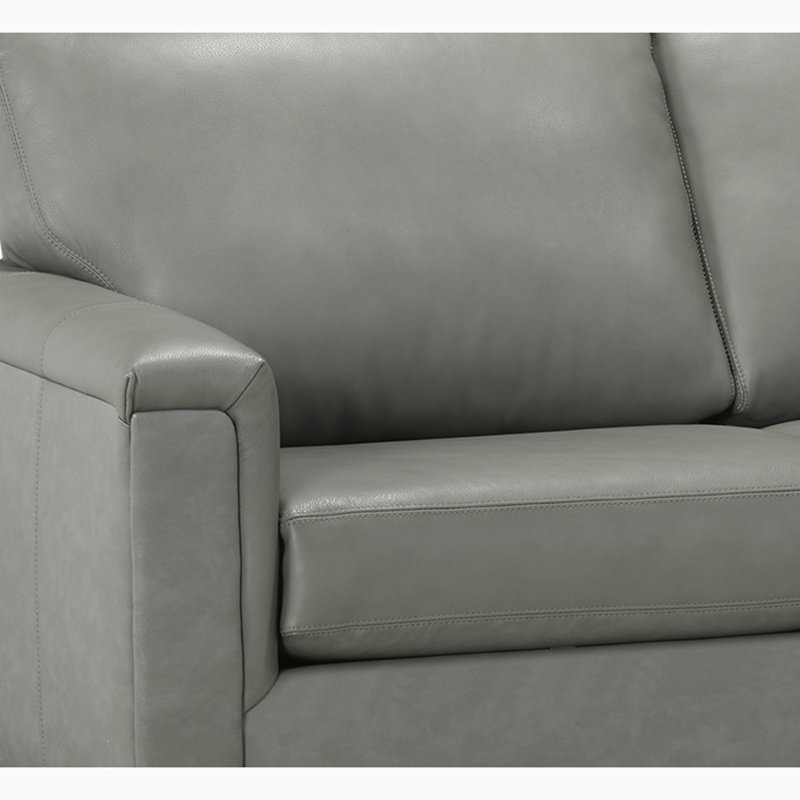 Platte Upholstered L-Shaped Sectional Right Hand Facing, Slate Genuine Leather