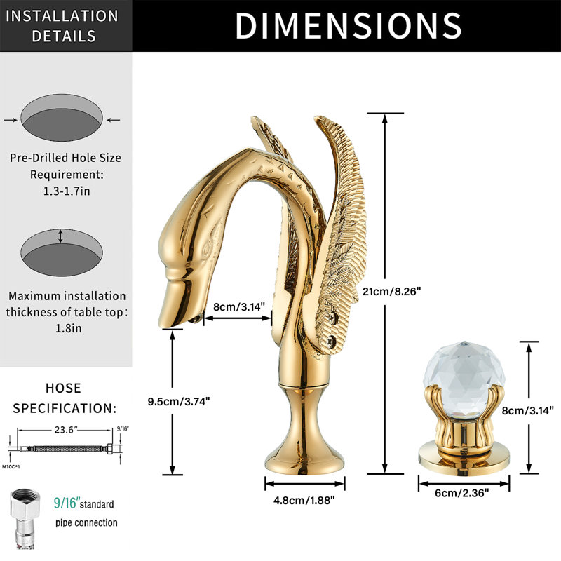 Mounting / Installation Required Bathroom Faucet