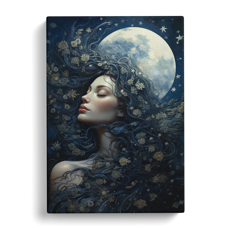Moon Tachisme - Wrapped Canvas, 76cm H x 50cm W x 3cm D