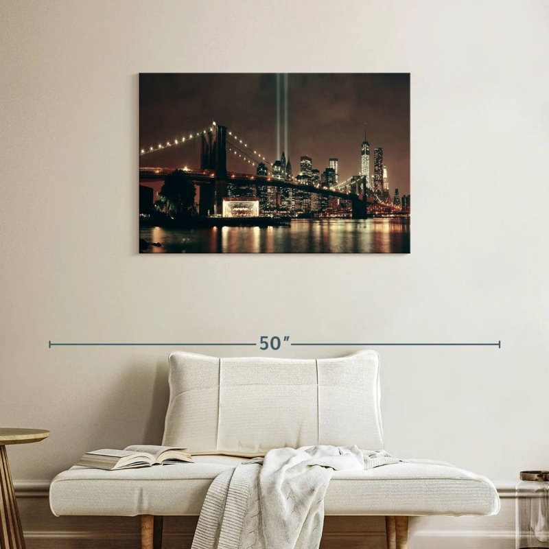 Lueur de nuit du pont Sireci Brooklyn, H 24 po x l 36 po
