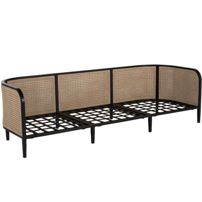 Havana 86" Wide Outdoor Wicker Patio Sofa with Cushions