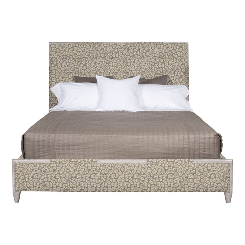 Lit à panneau tapissier très grand Thom Filicia Home California, Gris colombe, Terre Nadia, Grand lit