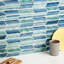 Carrelage mural mosaïque en verre fondu 11,73 po x 11,74 po Tara Chevron (0,96 pi2 / feuille)-50835213