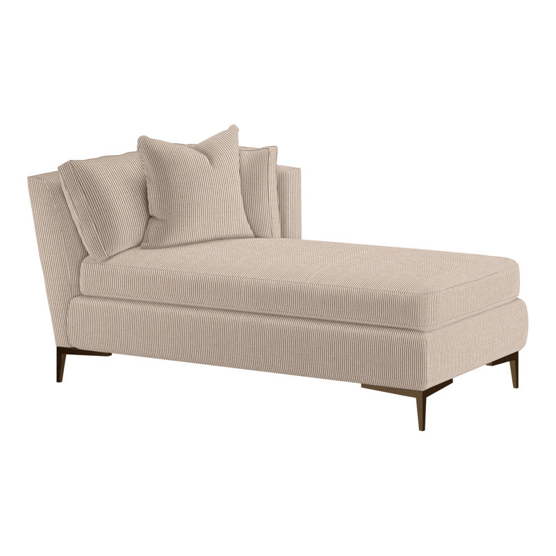 Aiden Chaise Lounge, Fleecy Vanilla (Performance fabric) 1351-92, Antique Bronze, Right Hand Facing