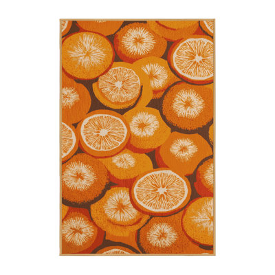 Washable Orange Navel Fruits Area Rug
