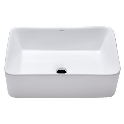 Lavabo de salle de bain rectangulaire en céramique blanche