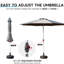 Parasol de table 9 pi - Gris, protégé, facile à ajuster, 8 nervures pour patio, jardin, plage, piscine