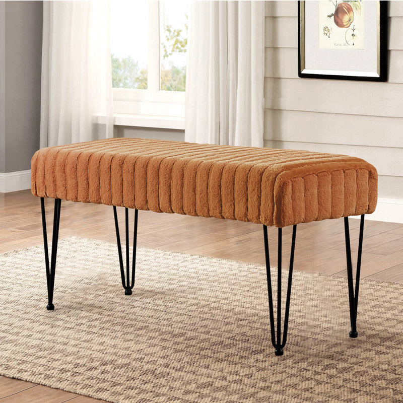 Dugan Upholstered Ottoman, Honey Ginger 