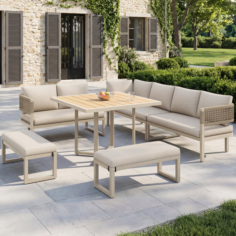 10 - Person Patio Dining Set with Square Table