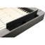 Grand lit masseur multifonctionnel en bois et similicuir gris Zoya-25003884-25003885