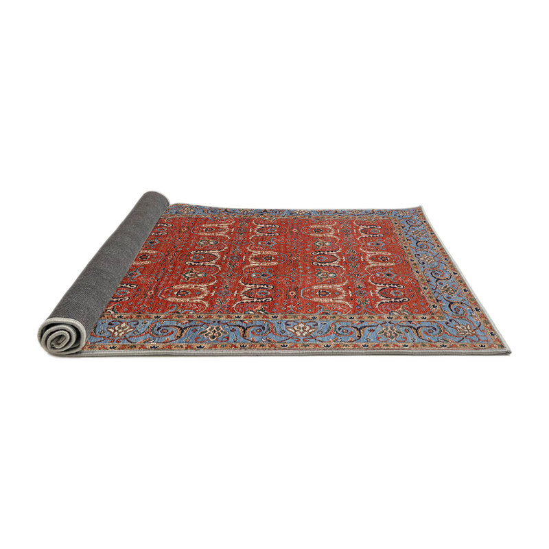 Tapis oriental rouge / bleu Madteos, Rond 4 pi
