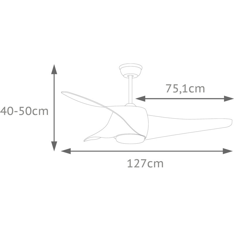 Deidra 127cm Ceiling Fan with LED Lights, White
