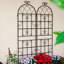 71 treillis de jardin en métal 71 po x 19,7 po, support pour plantes d'extérieur rouille, noir, assemblage simple, treillis galvanisé en tube 4 antirouille, facile à installer, matériau robuste