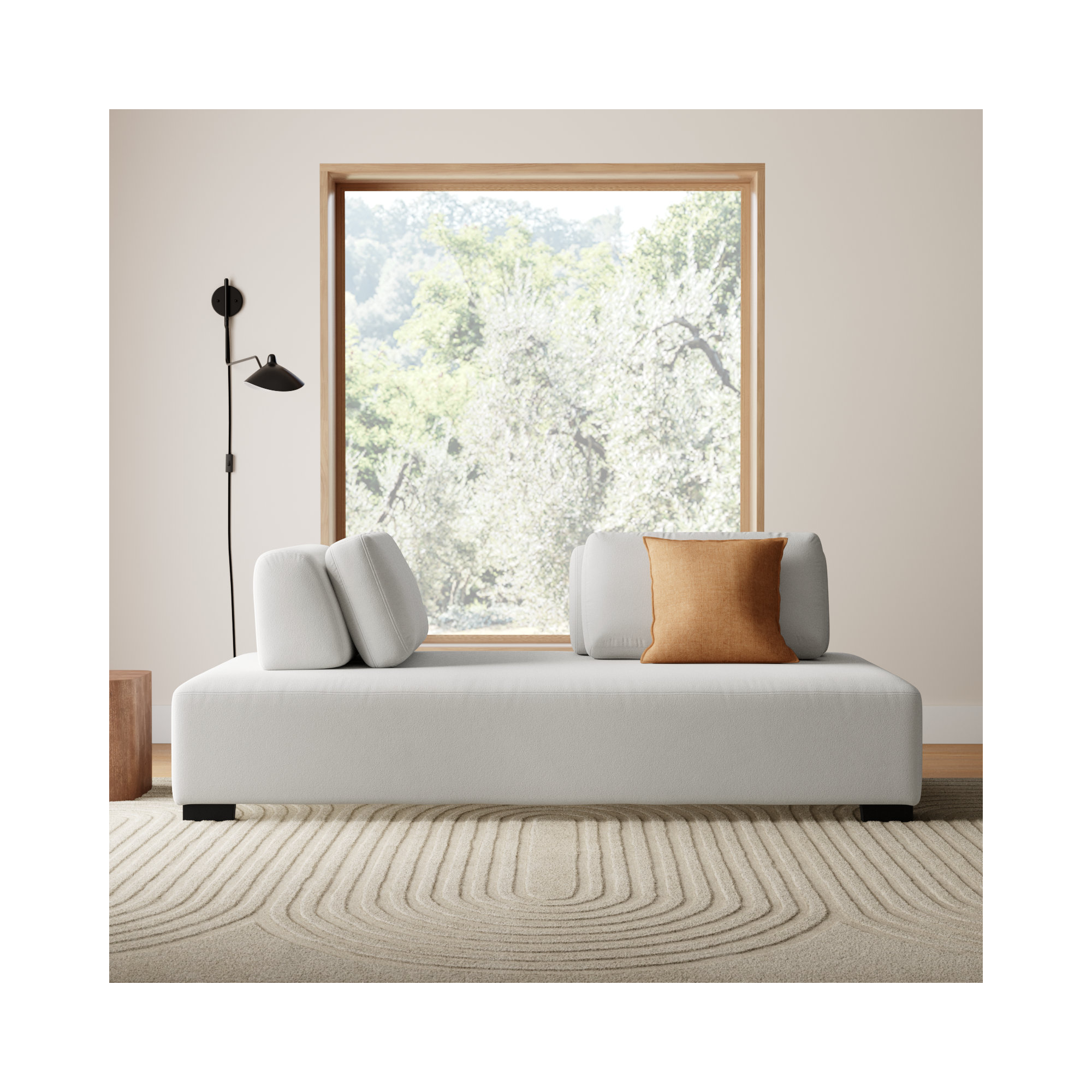 Cherryholt 86'' Upholstered, Marley Cream Performance Chenille