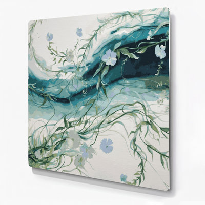 Coastal Coastal Vines Beige Metal Wall Art