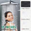 Pommeau de douche chromée effet pluie avec douchette à main, bras réglable haute pression de 40 cm.