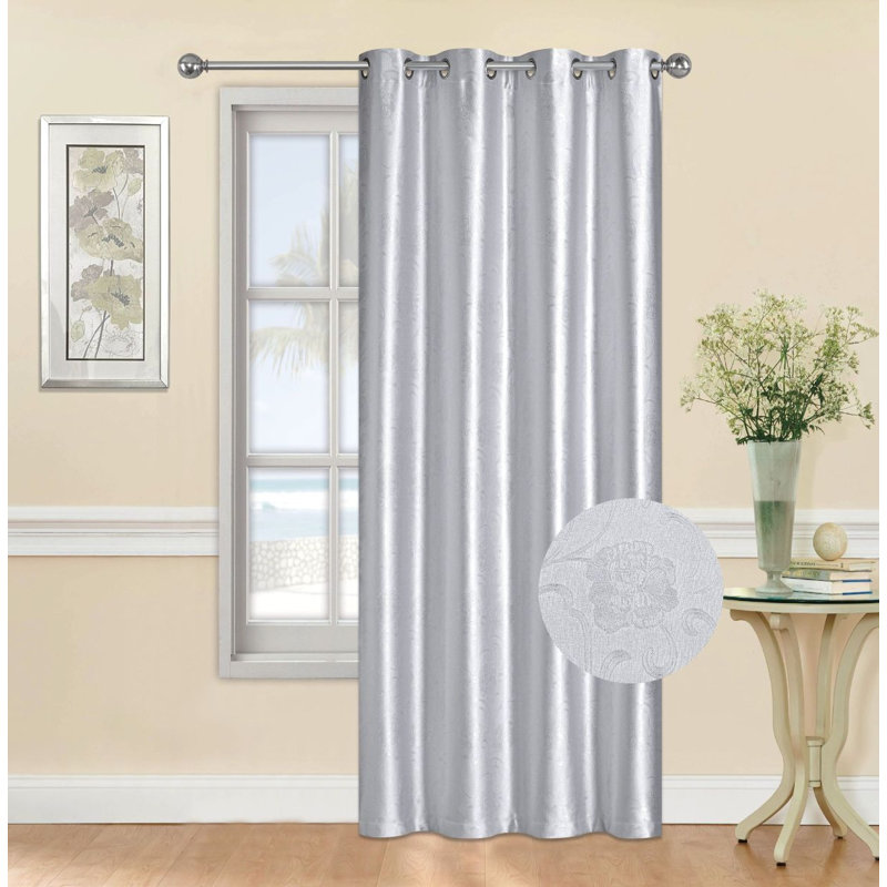 Rideau en polyester Dickison, Bleu, L 54 po x L 84 po