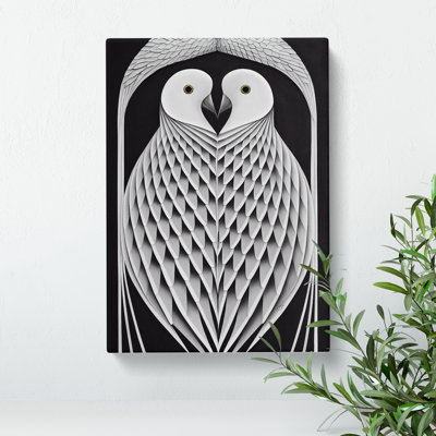Symmetrical Birds Abstract - Wrapped Canvas Painting