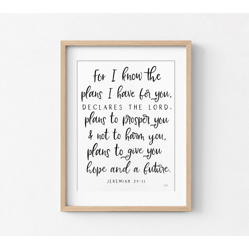 Les plans que j'ai pour vous, impression encadrée de la Bible 29h11, H 24 po x l 18 po, Brun clair