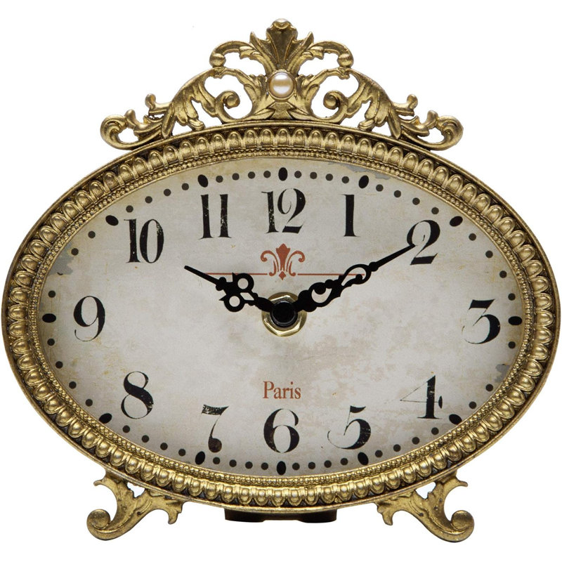 Analog Quartz Movement / Crystal Tabletop Clock, Gold