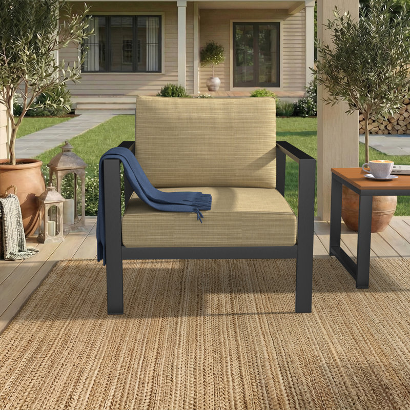 Sunbrella® Outdoor Deep Seating Louge Chair Cushion, 25" W x 26" D, Canvas Fern