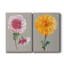 «Chrysanthemum on Grey III», ensemble de 2 reproductions d'art-1223403439-1223403436-1223403435