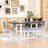 6Pcs Extendable Dining Set with Removable Leaf, Rectangular Table, 4 Upholstered Chairs and Bench-884659499