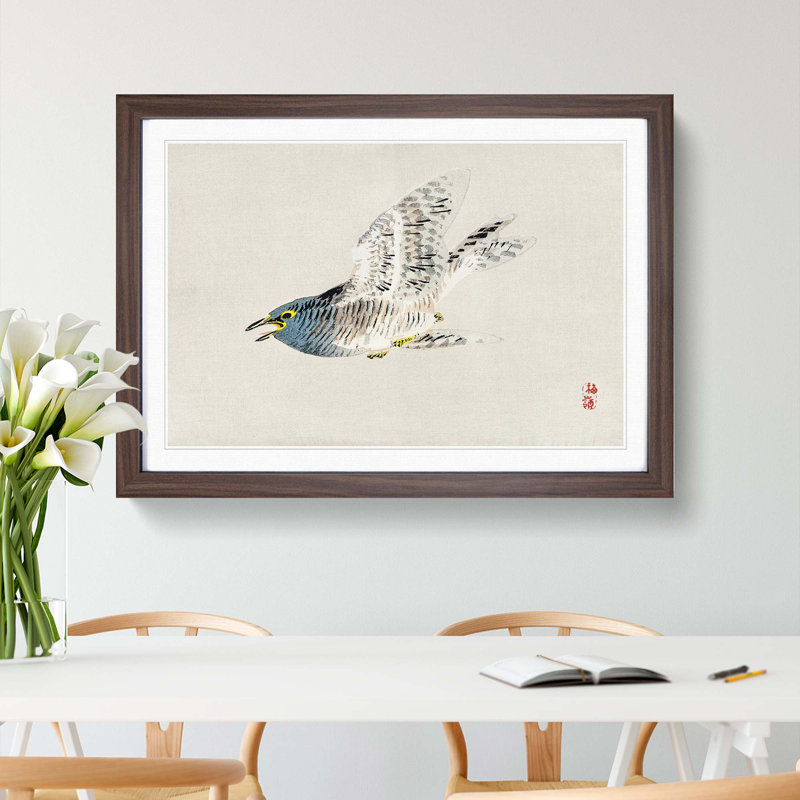 Herring Gull by Kono Baireir - Picture Frame Painting Print, 62cm H x 87cm W x 2cm D, Walnut Framed