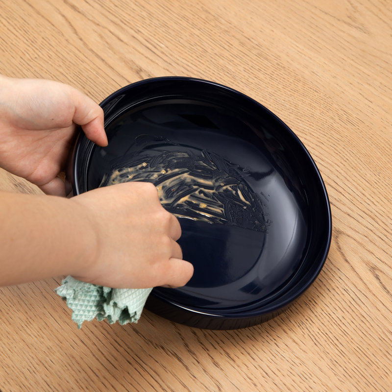 LOVECASA Series, 4-piece 1250ml Enameled Wide-edge Porcelain China Soup Plate Set, Navy