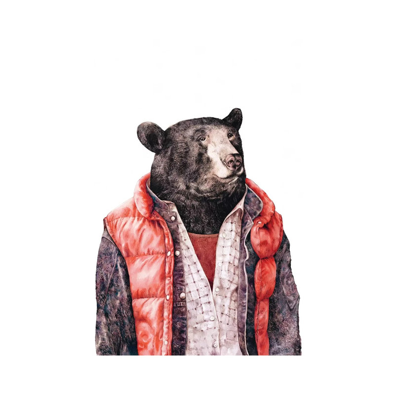 Black Bear by Animal Crew - Wrapped Canvas Print, 152.5 cm H x 101.5 cm W