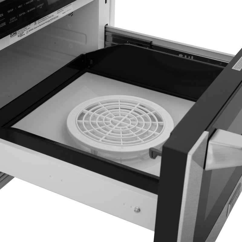 ZLINE 24 in. 1.2 cu. ft. Built-in Microwave Drawer with Traditional Handle, Satin Stainless Steel