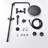 Wall Mounted Matte Black  8 Inch Rain Shower System  Combo With Adjustable Slide Bar And Handheld Shower Sprayer
