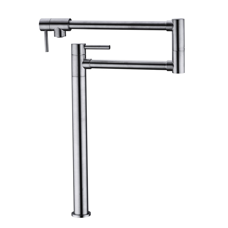 Brushed Nickel Extension Pot Filler Faucet, Double Handles For Accurate Water Release, Surface Protected Corrosion And Fingerprints, Smooth Silent Flow Aerator Quiet