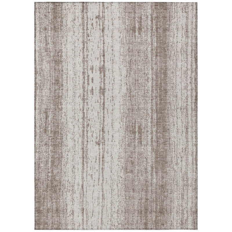 Tapis intérieur / extérieur rayé taupe 10 'x 14'