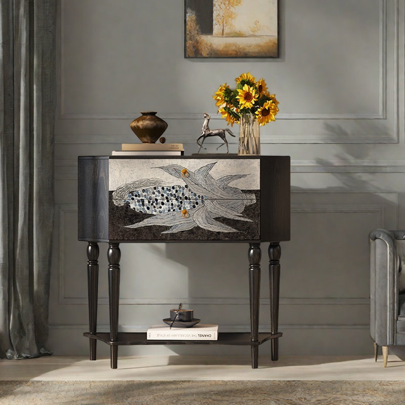 Buffet multifonctionnel 33,5 po, Noir/gris