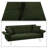 Modren Teddy Fabric Upholstered Convertible Futon Sofa Bed with Folding Armrests-1846019534