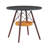 31.5-Inch Diameter Circular Dining Table, Black MDF Vacuum Formed Tabletop, Walnut  Wood Legs, With Suspended Woven Storage Basket Structure. A Casual Coffee Table Suitable For 2-4 People.-1562439554