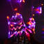 Guirlande de lumières d'Halloween pour la fenêtre, décorations d'Halloween mauve orange, pierre tombale et château, lumières de rideau suspendues d'intérieur à 183 lumières, télécommande, 8 modes de clignotant, Max Connect 2 ensembles