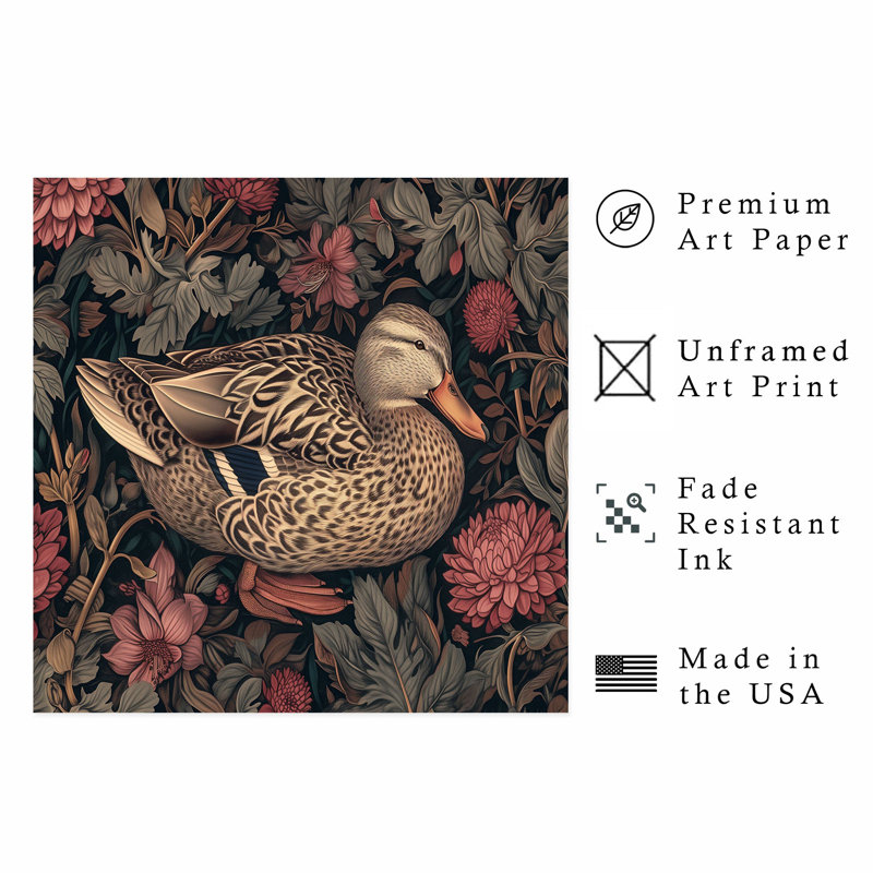 Animaux, reproduction de William Duck, H 20 po x l 20 po