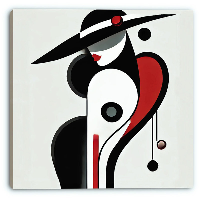 «Chic Grace», femme abstraite sur toile tendue, H 30 po x l 30 po x P 1,5 po