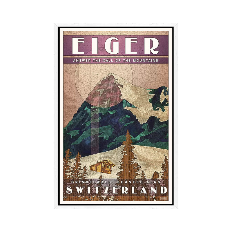 Switzerland-Eiger by Missy Ames - Print on Canvas, 66.04cm H x 45.72cm W x 3.81cm D, White Framed