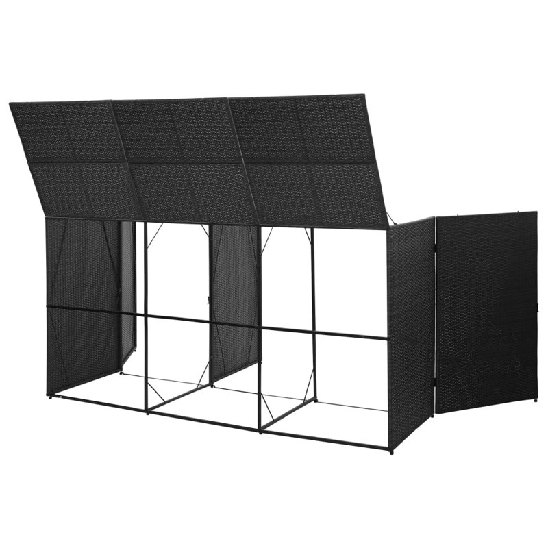 Cloelia 7.5 ft. W x 2.6 ft. D Plastic Tool Shed, Black